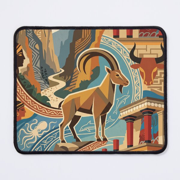 Item preview, Vintage Crete Kri Kri Goat Travel Art designed and sold by ZUMERI.