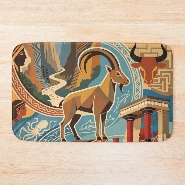 Item preview, Vintage Crete Kri Kri Goat Travel Art designed and sold by ZUMERI.