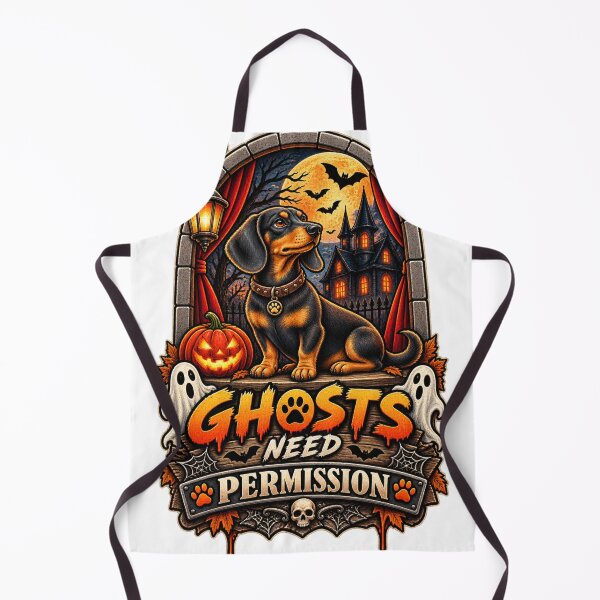 Item preview, Ghosts Need Permission Dachshund Halloween Guard Dog Spooky Shirt designed and sold by KnrNazimTHRE4DS.
