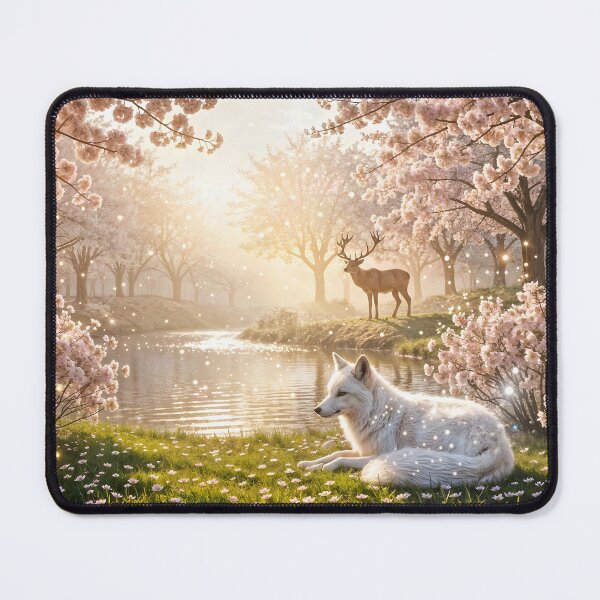Item preview, White Fox in the Cherry Blossom Grove designed and sold by Fanta-sticky.