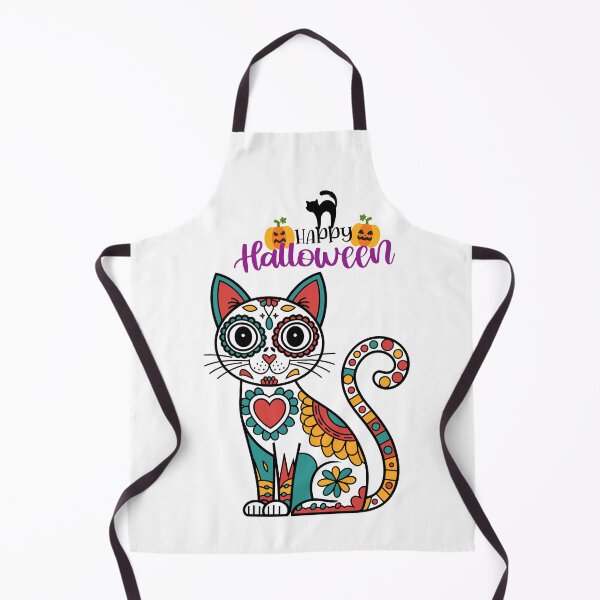 Item preview, Halloween Sugar Skull Cat designed and sold by Sela Art .