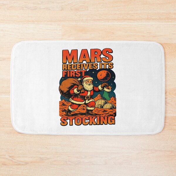 Item preview, Mars Receives Its First Stocking Santa Mars Christmas Space Humor designed and sold by ColeLaniTrading.