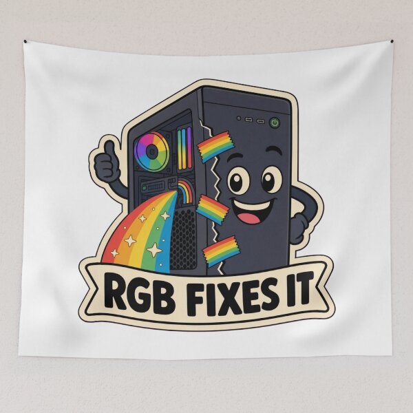 Item preview, RGB Fixes Everything | Funny Gaming PC Build Hardware Humour designed and sold by DebugLab.