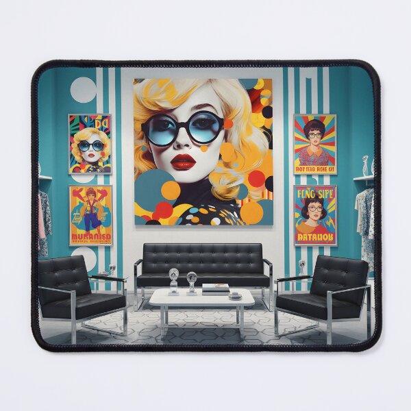 Item preview, 60s Pop Art Boutique Interior - Mod Fashion Store with Blonde Bouffant Portraits | Swinging Sixties designed and sold by Ela Art Space .