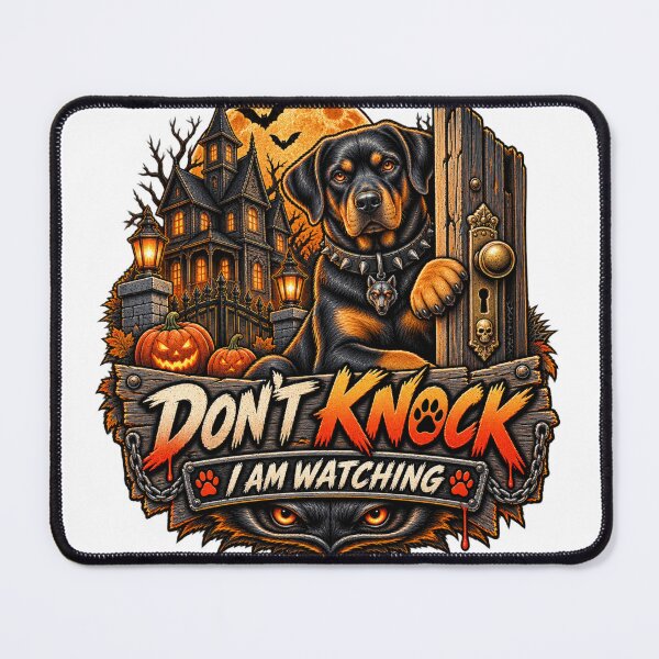 Item preview, Don't Knock I Am Watching Rottweiler Halloween Guard Dog Scary Shirt designed and sold by KnrNazimTHRE4DS.