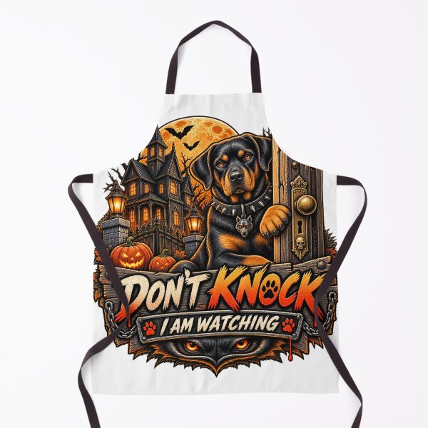 Item preview, Don't Knock I Am Watching Rottweiler Halloween Guard Dog Scary Shirt designed and sold by KnrNazimTHRE4DS.