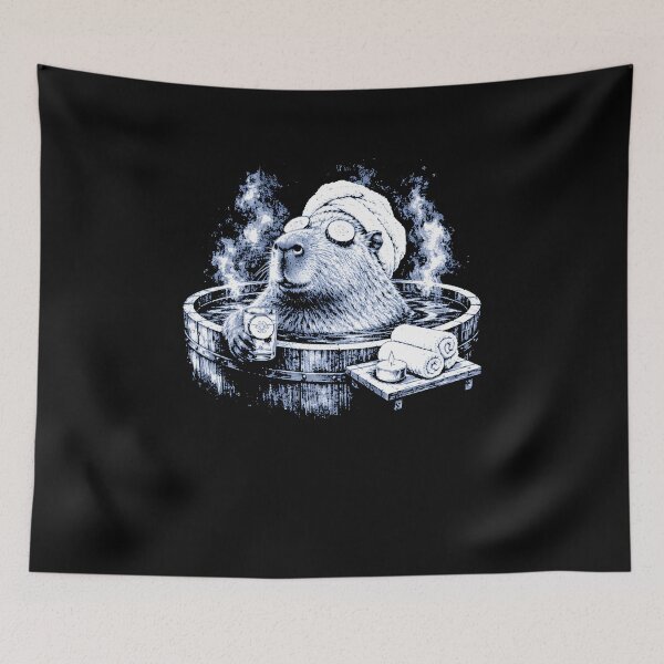 Item preview, Funny Capybara Spa Day Vintage Animal Relaxation Gift designed and sold by DheninStudio.