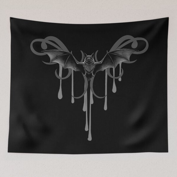 Item preview, monochrome, bat with droplet pattern, Gothic motif designed and sold by Kirei-Lily.