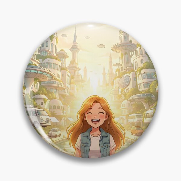 Item preview, Solarpunk Dreams: Bright Eco Future City designed and sold by Serene Strokes Art.