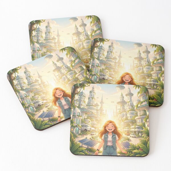 Item preview, Solarpunk Dreams: Bright Eco Future City designed and sold by Serene Strokes Art.