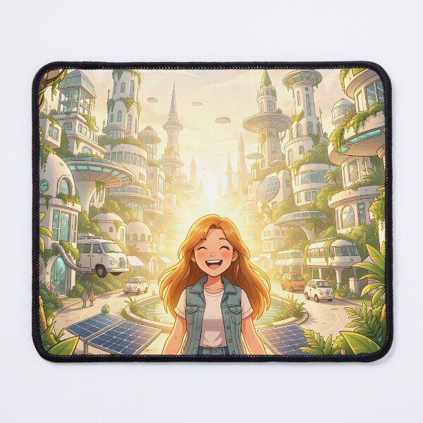 Item preview, Solarpunk Dreams: Bright Eco Future City designed and sold by Serene Strokes Art.