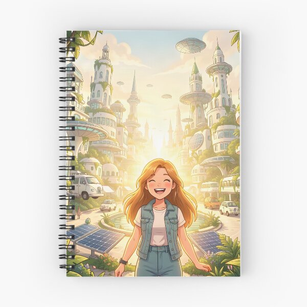 Item preview, Solarpunk Dreams: Bright Eco Future City designed and sold by Serene Strokes Art.