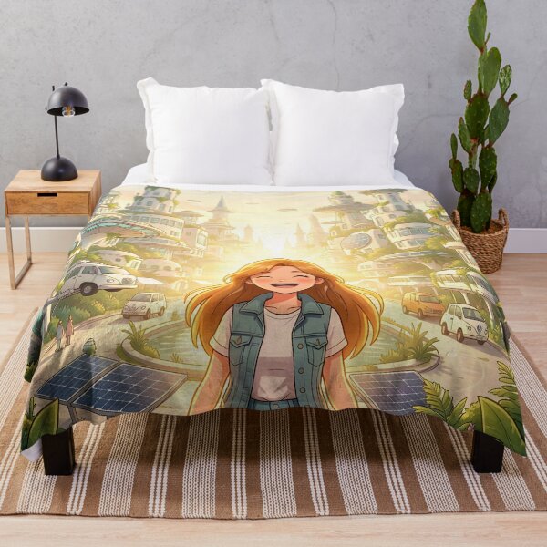 Item preview, Solarpunk Dreams: Bright Eco Future City designed and sold by Serene Strokes Art.
