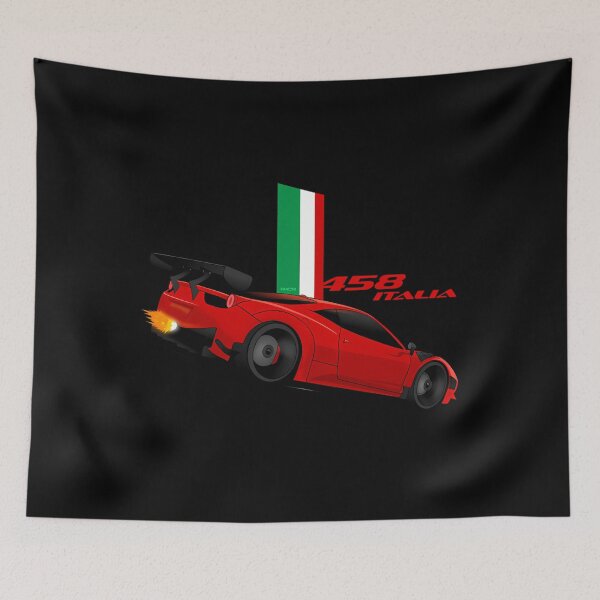 Item preview, Ferrari 458 Italia Red Italian Stripes designed and sold by LaurenceBrothe.