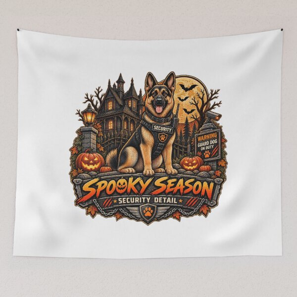 Item preview, Spooky Season Security Detail German Shepherd Halloween Guard Dog Shirt designed and sold by KnrNazimTHRE4DS.