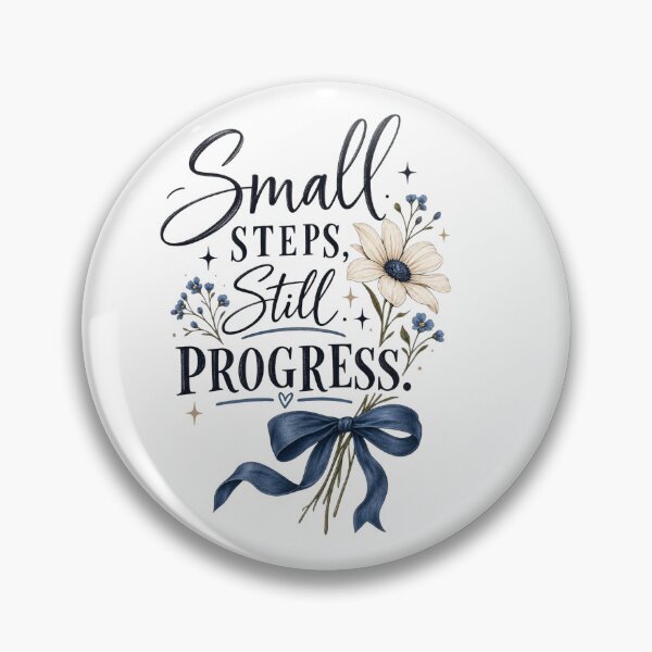 Item preview, Small Steps Still Progress – Motivational Typography Floral Aesthetic Quote designed and sold by MUSA'S.