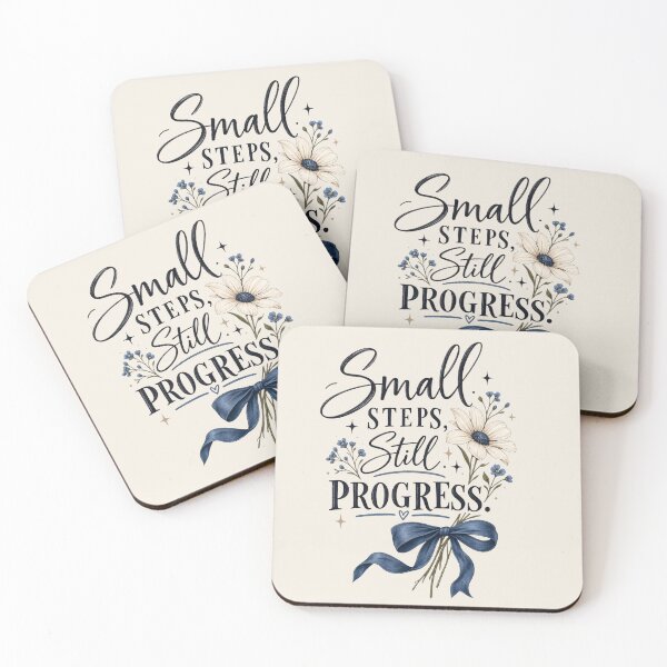 Item preview, Small Steps Still Progress – Motivational Typography Floral Aesthetic Quote designed and sold by MUSA'S.