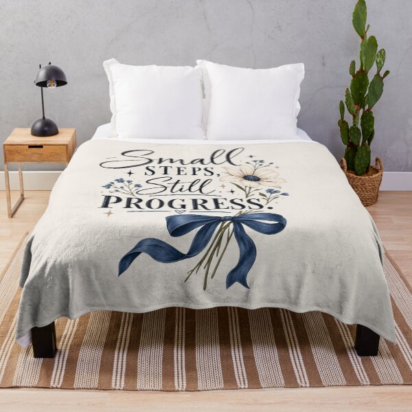Item preview, Small Steps Still Progress – Motivational Typography Floral Aesthetic Quote designed and sold by MUSA'S.