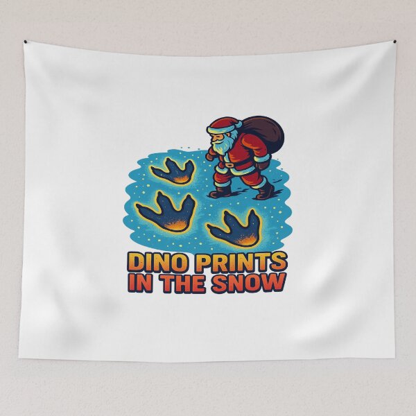 Item preview, Dino Prints In The Snow Santa Claus designed and sold by ColeLaniTrading.