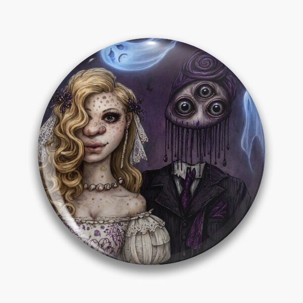 Item preview, Gothic Wedding Portrait - Surreal Horror Bride and Three Eyed Groom designed and sold by 303 Visionary Prints .