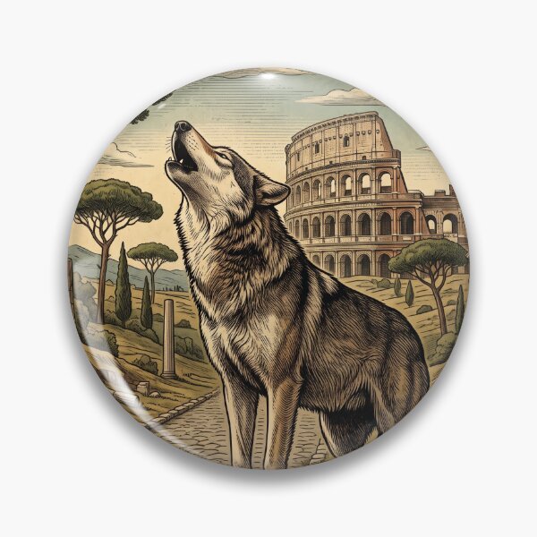 Item preview, Vintage Rome Howling Wolf Travel Art designed and sold by ZUMERI.