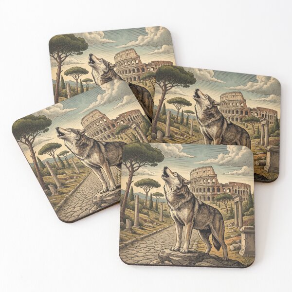 Item preview, Vintage Rome Howling Wolf Travel Art designed and sold by ZUMERI.
