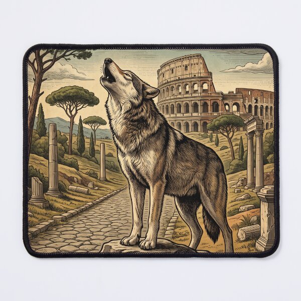 Item preview, Vintage Rome Howling Wolf Travel Art designed and sold by ZUMERI.
