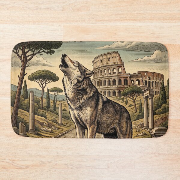Item preview, Vintage Rome Howling Wolf Travel Art designed and sold by ZUMERI.