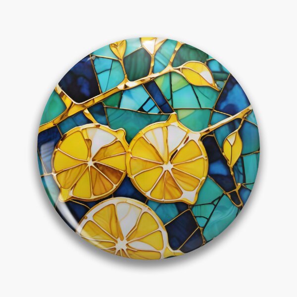Item preview, Stained Glass Lemons: Mediterranean Mosaic Pattern designed and sold by Serene Strokes Art.