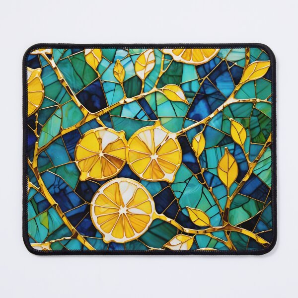 Item preview, Stained Glass Lemons: Mediterranean Mosaic Pattern designed and sold by Serene Strokes Art.