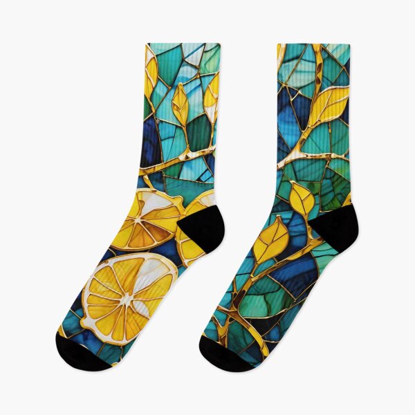 Item preview, Stained Glass Lemons: Mediterranean Mosaic Pattern designed and sold by Serene Strokes Art.