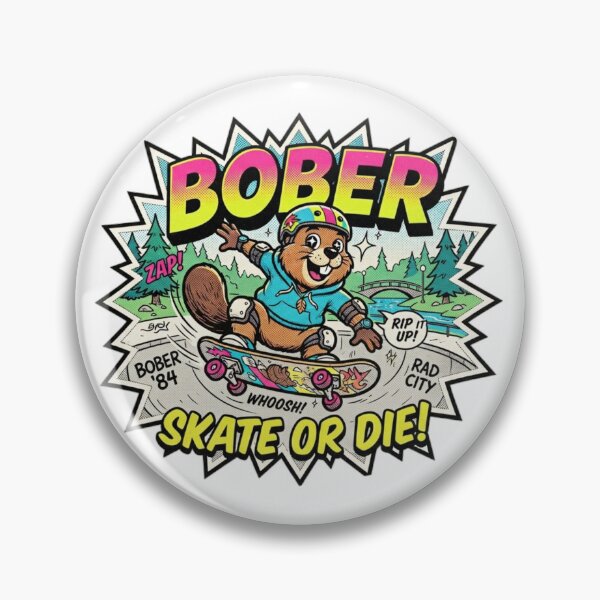 Item preview, BOBER Retro 90s Skate Beaver - Skate or Die! 1 Redwolfblack  designed and sold by RedWolfDisigne.