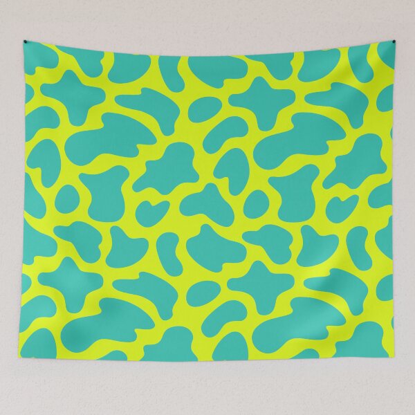 Item preview, Modern Graphic Cow Print Pattern | Chartreuse & Teal designed and sold by Frohyou.