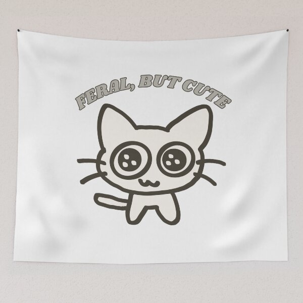 Item preview, Big Eyed Feral Cat designed and sold by CursedButCute1.