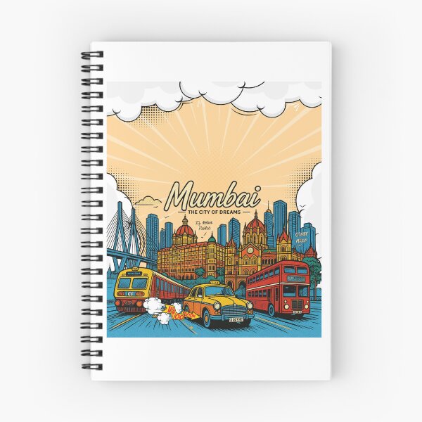 Item preview,  Mumbai – The City of Dreams | Taj Mahal Palace, CSMT, Sea Link & Vintage Taxi Graphic T-Shirt | India Travel Streetwear ver 23 designed and sold by mndesignworx.