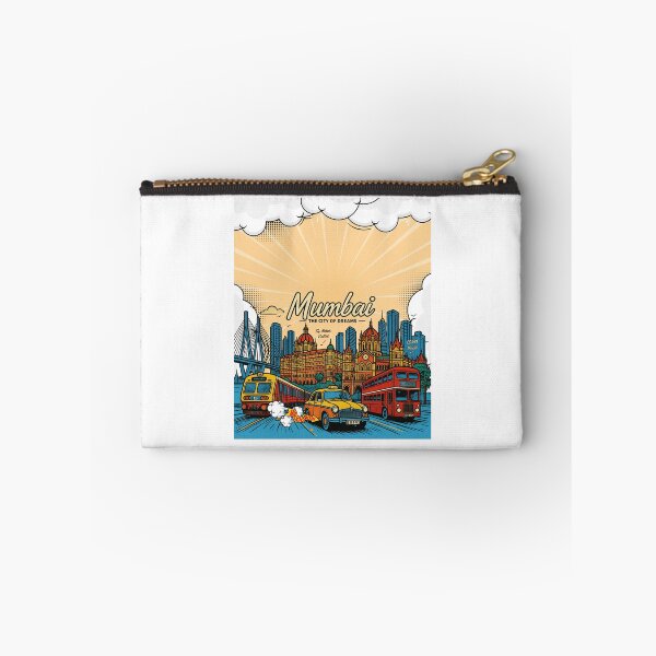 Item preview,  Mumbai – The City of Dreams | Taj Mahal Palace, CSMT, Sea Link & Vintage Taxi Graphic T-Shirt | India Travel Streetwear ver 23 designed and sold by mndesignworx.