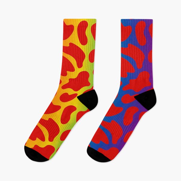 Item preview, Modern Graphic Cow Print Pattern | Rainbow & Red designed and sold by Frohyou.