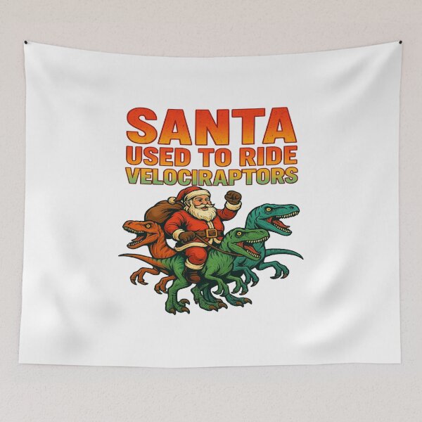 Item preview, Santa Used To Ride Velociraptors Dinosaur Christmas designed and sold by ColeLaniTrading.