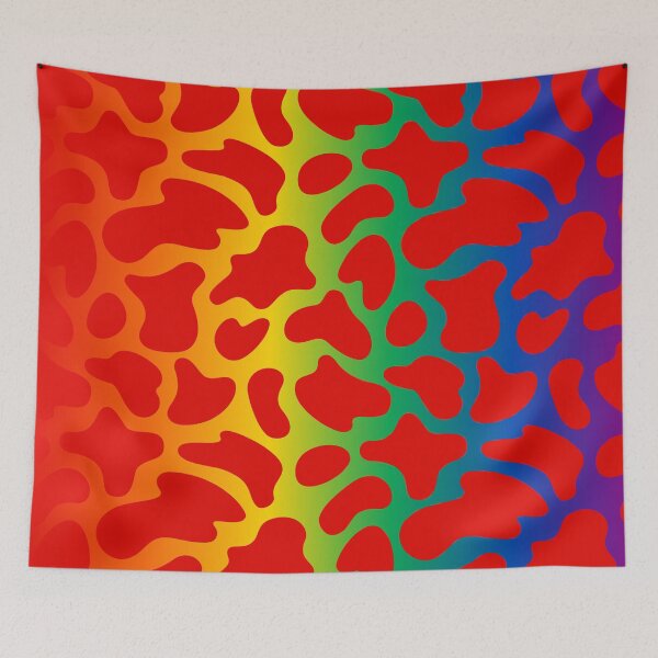 Item preview, Modern Graphic Cow Print Pattern | Rainbow & Red designed and sold by Frohyou.