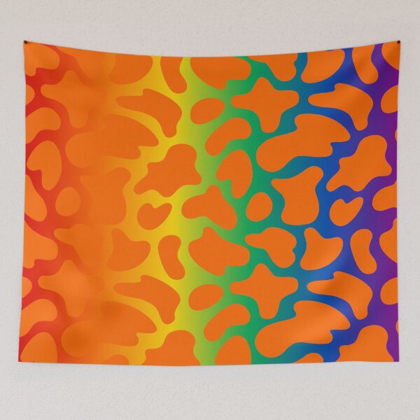 Item preview, Modern Graphic Cow Print Pattern | Rainbow & Orange designed and sold by Frohyou.