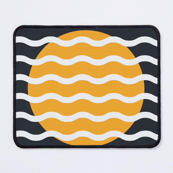 Item preview, Modern Minimalist Sunset Over Waves - Charcoal and Sunburst Orange Abstract Midnight Monochrome designed and sold by nineFlorals.