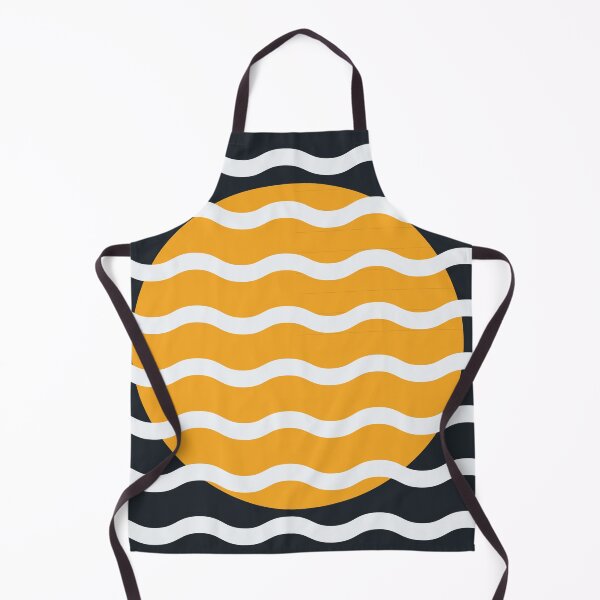 Item preview, Modern Minimalist Sunset Over Waves - Charcoal and Sunburst Orange Abstract Midnight Monochrome designed and sold by nineFlorals.