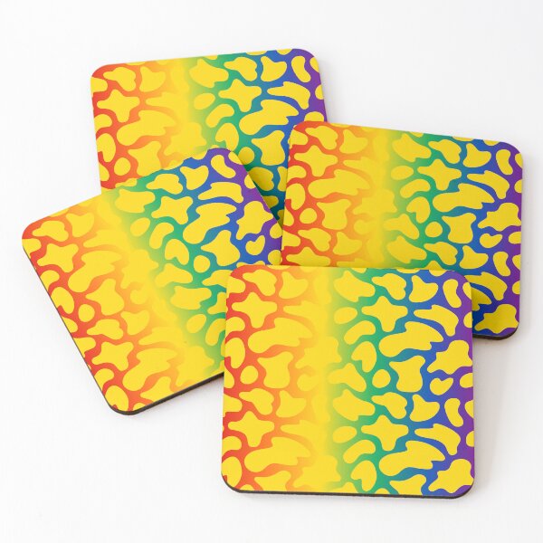 Item preview, Modern Graphic Cow Print Pattern | Rainbow & Yellow designed and sold by Frohyou.
