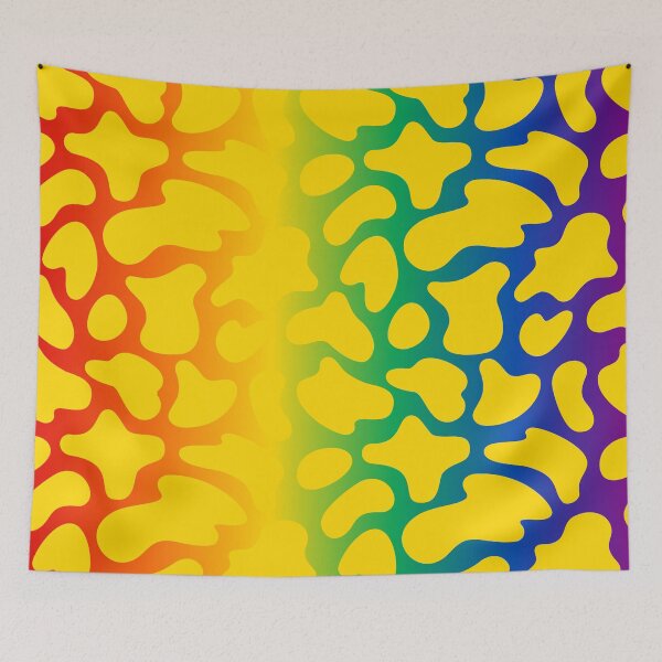 Item preview, Modern Graphic Cow Print Pattern | Rainbow & Yellow designed and sold by Frohyou.