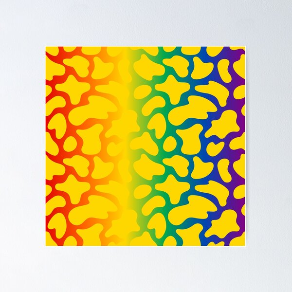 Item preview, Modern Graphic Cow Print Pattern | Rainbow & Yellow designed and sold by Frohyou.