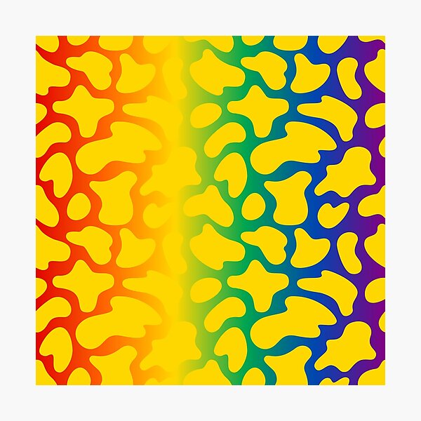 Item preview, Modern Graphic Cow Print Pattern | Rainbow & Yellow designed and sold by Frohyou.