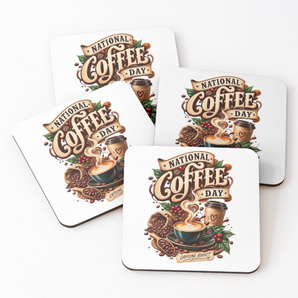 Item preview, National Coffee Day Caffeine Addict Design designed and sold by Doodle Souq.