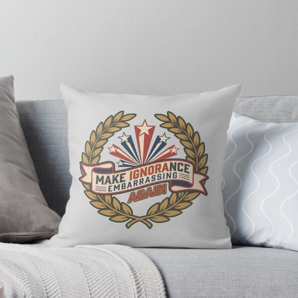 Item preview, Laurel Crest Ignorance Embarrassing Again Retro Americana Emblem designed and sold by by-the-tree.
