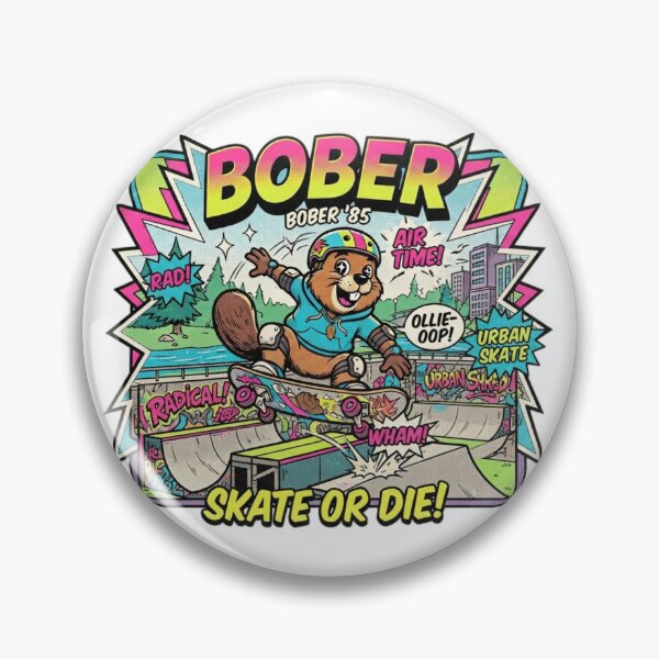 Item preview, BOBER Retro 90s Skate Beaver - Skate or Die! 2 Redwolfblack  designed and sold by RedWolfDisigne.