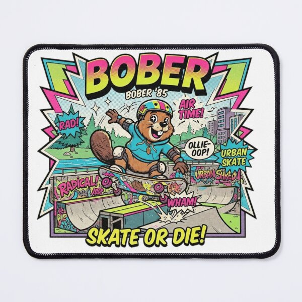 Item preview, BOBER Retro 90s Skate Beaver - Skate or Die! 2 Redwolfblack designed and sold by RedWolfDisigne.